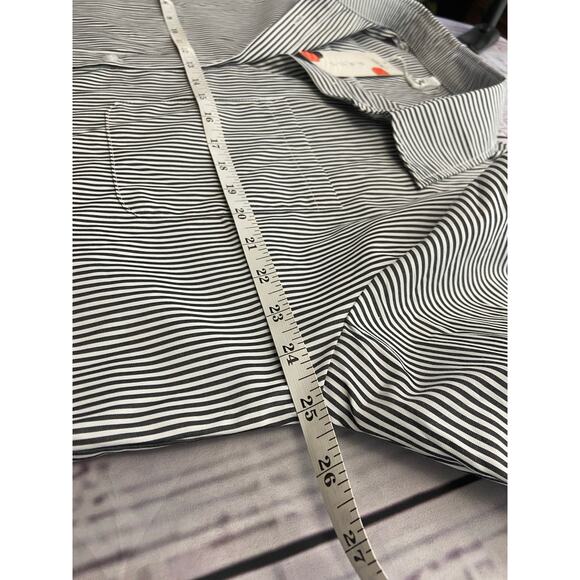 Aisew Button Front Shirt Womens L Pin Striped Long Sleeve Collared NEW - Picture 6 of 13